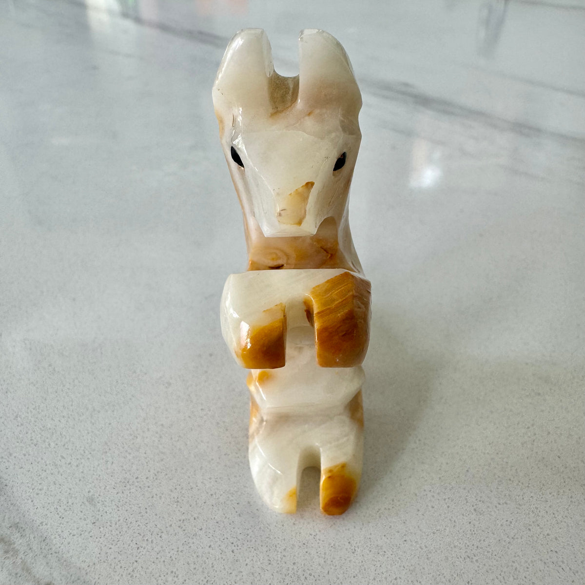Vintage Carved Onyx Kangaroo Figurine
