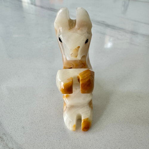 Vintage Carved Onyx Kangaroo Figurine