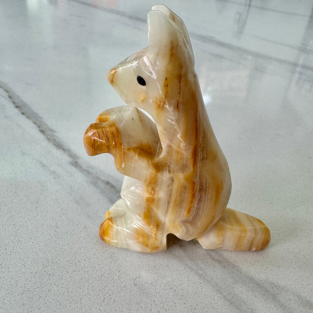 Vintage Carved Onyx Kangaroo Figurine