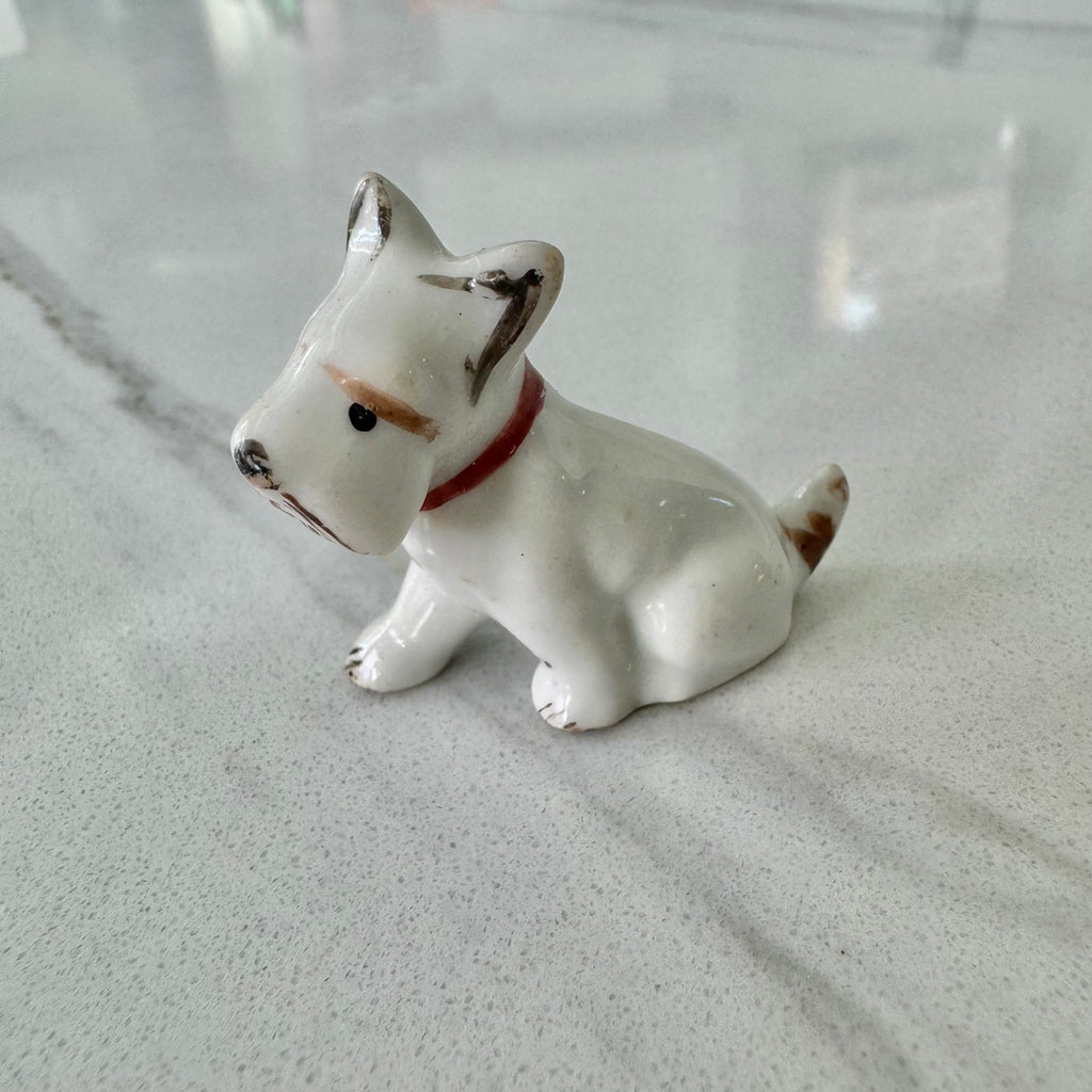 Vintage Hand-Painted Porcelain Scottie Dog Figurine, Made in Japan