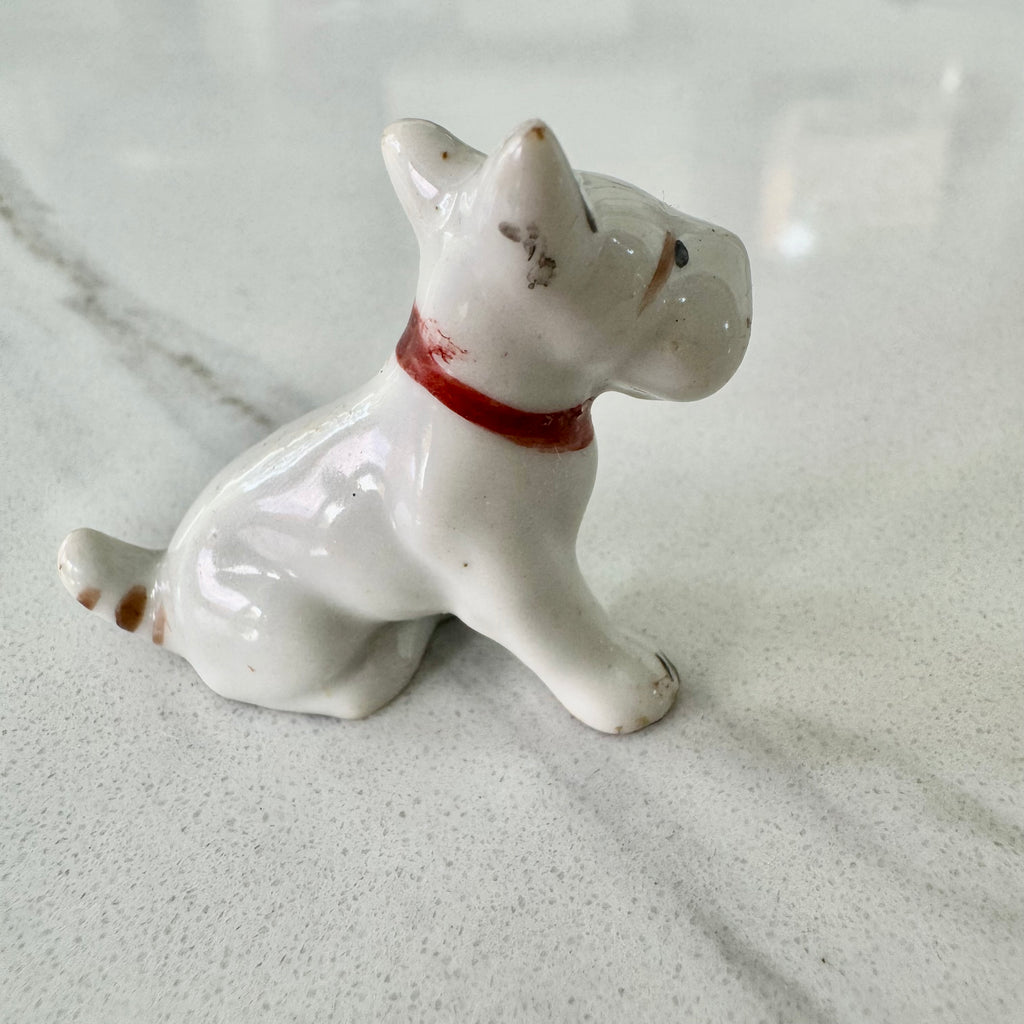 Vintage Hand-Painted Porcelain Scottie Dog Figurine, Made in Japan